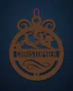 Personalized wood Christmas ornament with the name CHRISTOPHER