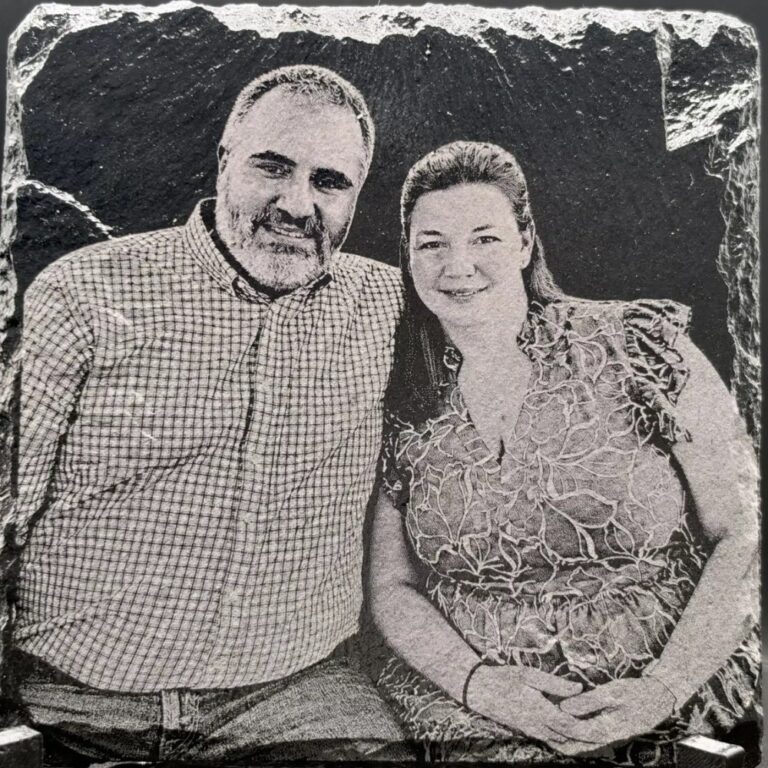 Engraved on slate example